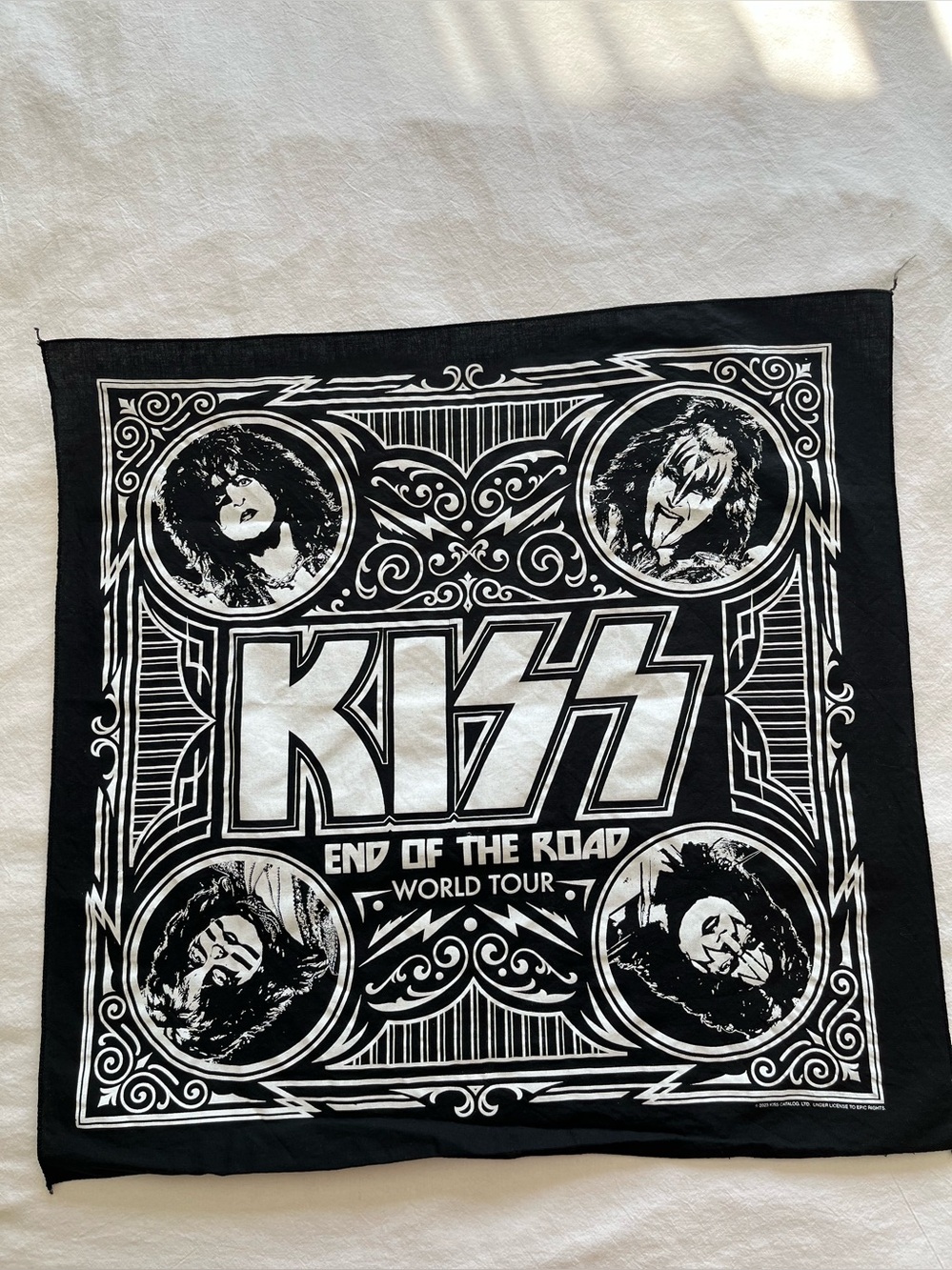 KISS Bandana End Of The Road World Tour Black Official Concert Merch Band Faces